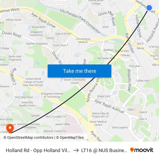 Holland Rd - Opp Holland Village (11269) to LT16 @ NUS Business School map