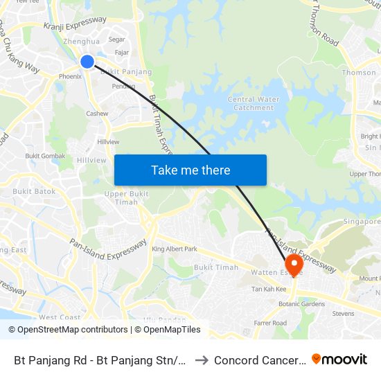 Bt Panjang Rd - Bt Panjang Stn/Blk 604 (44251) to Concord Cancer Hospital map