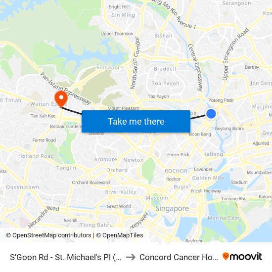 S'Goon Rd - St. Michael's Pl (60161) to Concord Cancer Hospital map