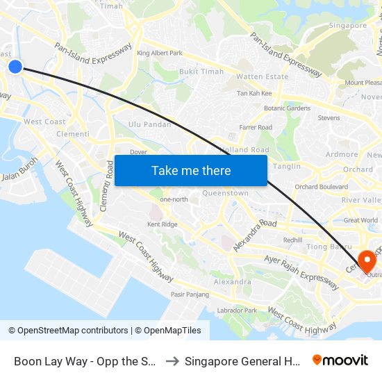 Boon Lay Way - Opp the Synergy (28049) to Singapore General Hospital (SGH) map