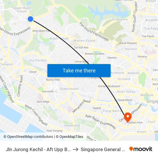 Jln Jurong Kechil - Aft Upp Bt Timah Rd (42259) to Singapore General Hospital (SGH) map
