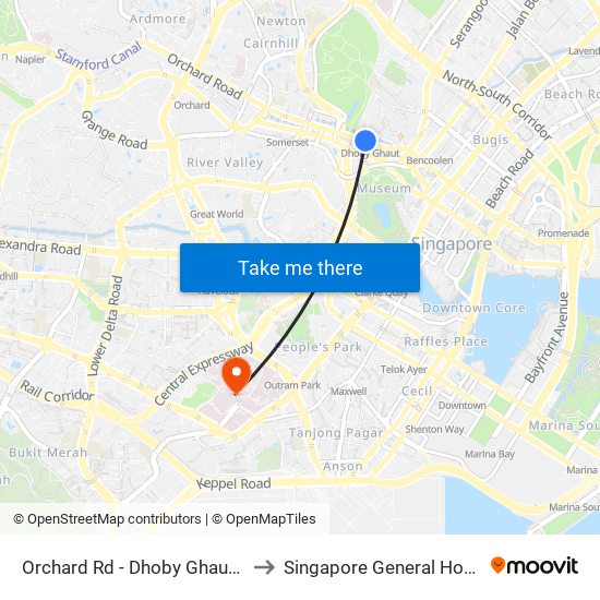 Orchard Rd - Dhoby Ghaut Stn (08057) to Singapore General Hospital (SGH) map