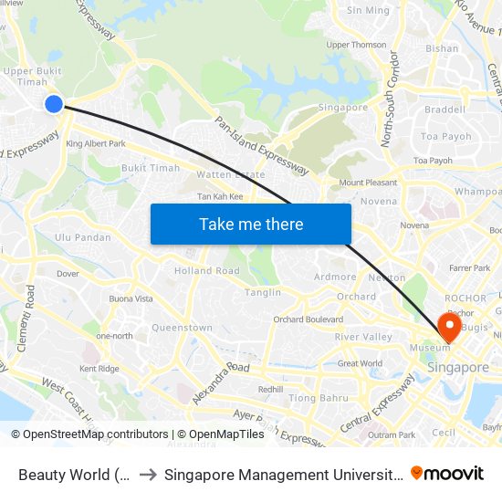 Beauty World (DT5) to Singapore Management University (SMU) map