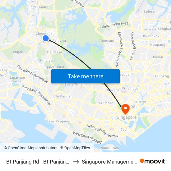 Bt Panjang Rd - Bt Panjang Stn/Blk 604 (44251) to Singapore Management University (SMU) map