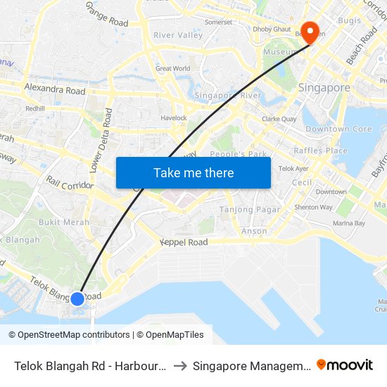 Telok Blangah Rd - Harbourfront Stn/Vivocity (14141) to Singapore Management University (SMU) map