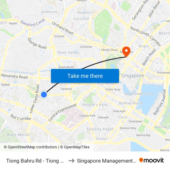 Tiong Bahru Rd - Tiong Bahru Stn (10169) to Singapore Management University (SMU) map