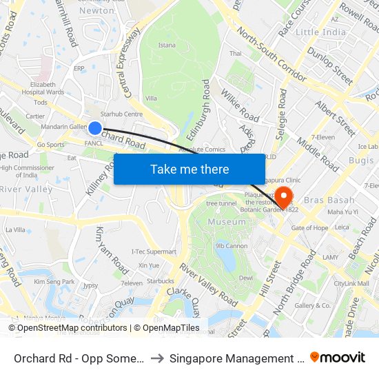 Orchard Rd - Opp Somerset Stn (09038) to Singapore Management University (SMU) map