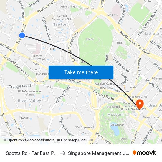 Scotts Rd - Far East Plaza (09219) to Singapore Management University (SMU) map