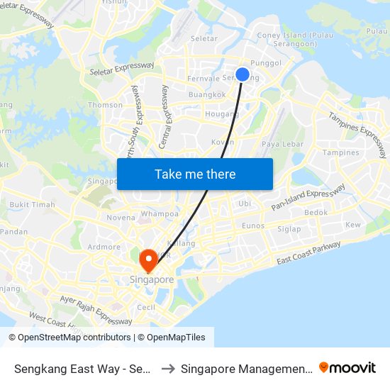 Sengkang East Way - Sengkang Stn (67409) to Singapore Management University (SMU) map