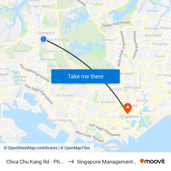 Choa Chu Kang Rd - Phoenix Stn (44141) to Singapore Management University (SMU) map