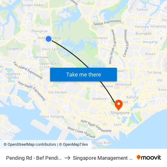 Pending Rd - Bef Pending Stn (44229) to Singapore Management University (SMU) map