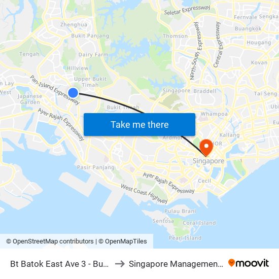 Bt Batok East Ave 3 - Burgundy Hill (42319) to Singapore Management University (SMU) map