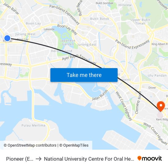 Pioneer (EW28) to National University Centre For Oral Health, Singapore map