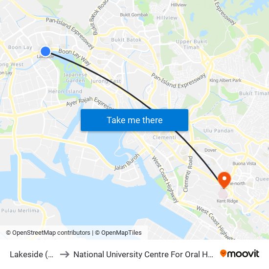 Lakeside (EW26) to National University Centre For Oral Health, Singapore map