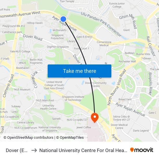 Dover (EW22) to National University Centre For Oral Health, Singapore map