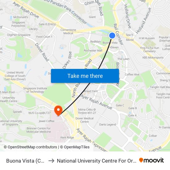 Buona Vista (CC22|EW21) to National University Centre For Oral Health, Singapore map