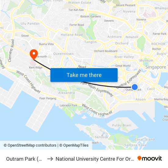 Outram Park (EW16|NE3) to National University Centre For Oral Health, Singapore map
