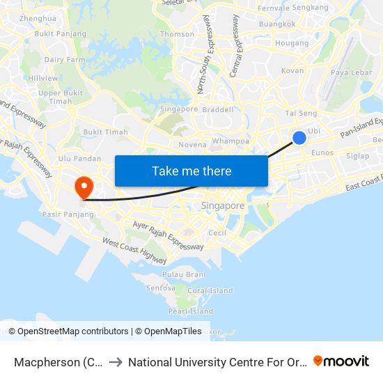 Macpherson (CC10|DT26) to National University Centre For Oral Health, Singapore map