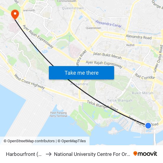 Harbourfront (NE1|CC29) to National University Centre For Oral Health, Singapore map