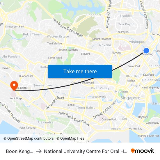 Boon Keng (NE9) to National University Centre For Oral Health, Singapore map