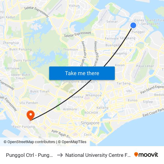 Punggol Ctrl - Punggol Stn/Int (65259) to National University Centre For Oral Health, Singapore map