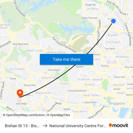 Bishan St 13 - Bishan Int (53009) to National University Centre For Oral Health, Singapore map