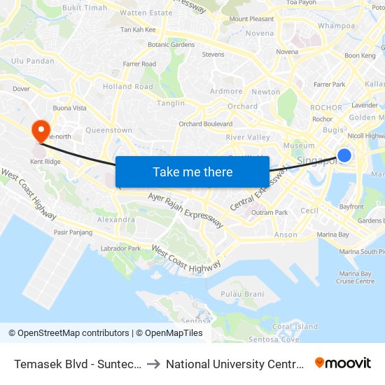 Temasek Blvd - Suntec Convention Ctr (02151) to National University Centre For Oral Health, Singapore map