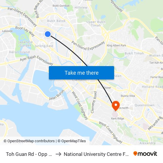 Toh Guan Rd - Opp Blk 288d (28631) to National University Centre For Oral Health, Singapore map