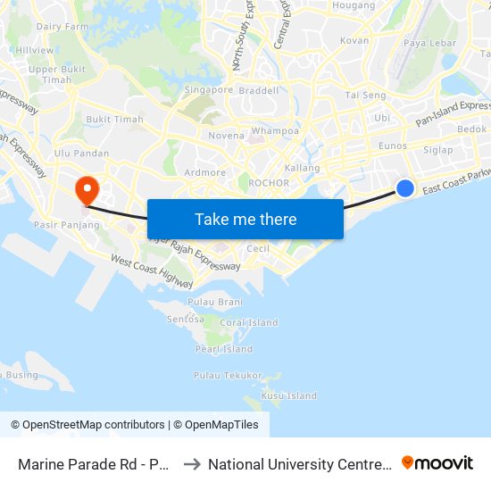 Marine Parade Rd - Parkway Parade (92049) to National University Centre For Oral Health, Singapore map