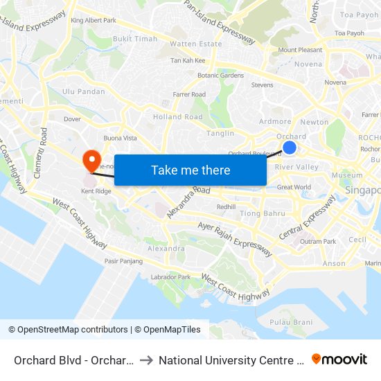 Orchard Blvd - Orchard Stn Exit 13 (09022) to National University Centre For Oral Health, Singapore map