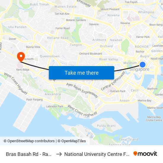 Bras Basah Rd - Raffles Hotel (02049) to National University Centre For Oral Health, Singapore map