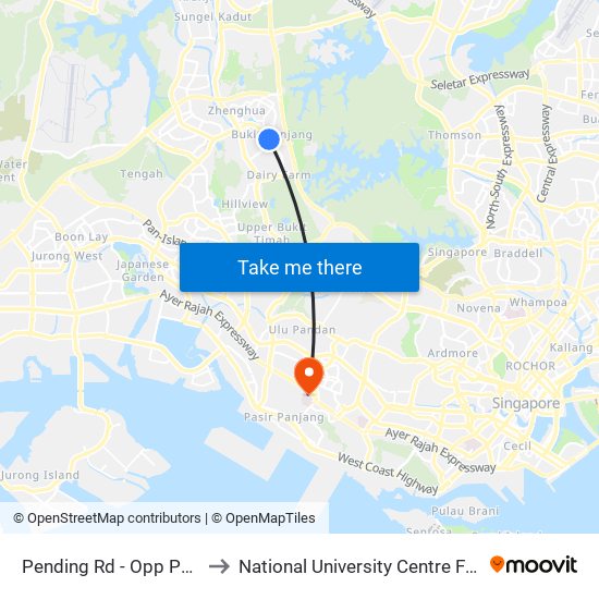 Pending Rd - Opp Pending Stn (44221) to National University Centre For Oral Health, Singapore map
