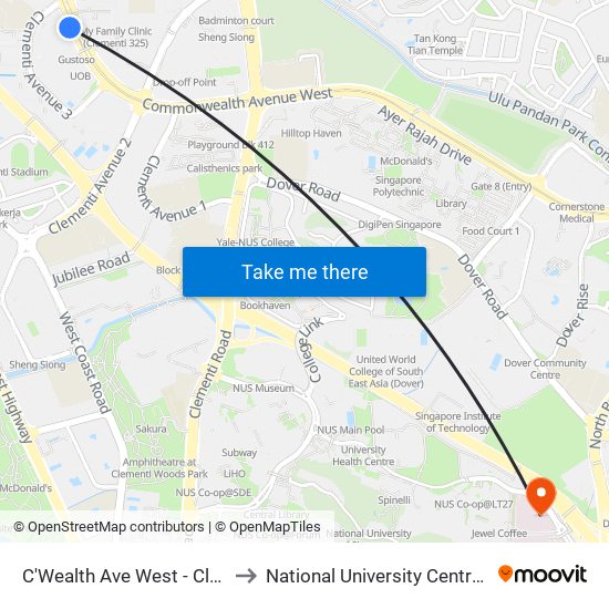 C'Wealth Ave West - Clementi Stn Exit A (17171) to National University Centre For Oral Health, Singapore map