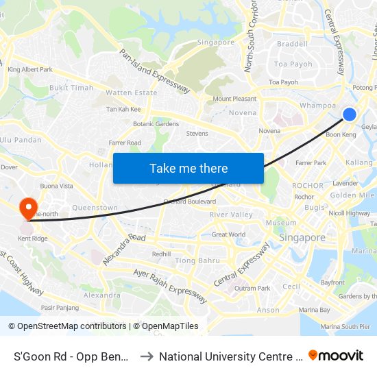 S'Goon Rd - Opp Bendemeer Pr Sch (60141) to National University Centre For Oral Health, Singapore map