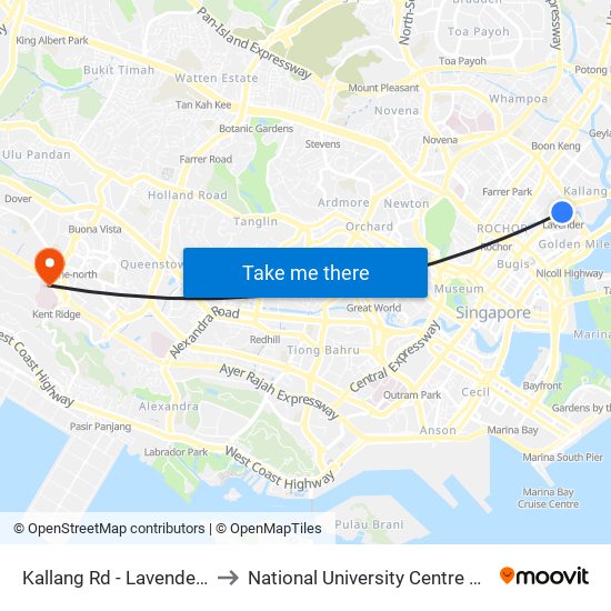 Kallang Rd - Lavender Stn Exit B (01311) to National University Centre For Oral Health, Singapore map