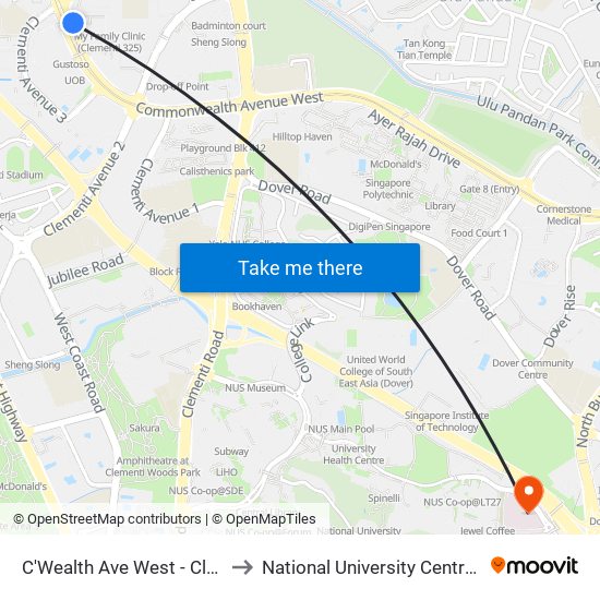 C'Wealth Ave West - Clementi Stn Exit B (17179) to National University Centre For Oral Health, Singapore map