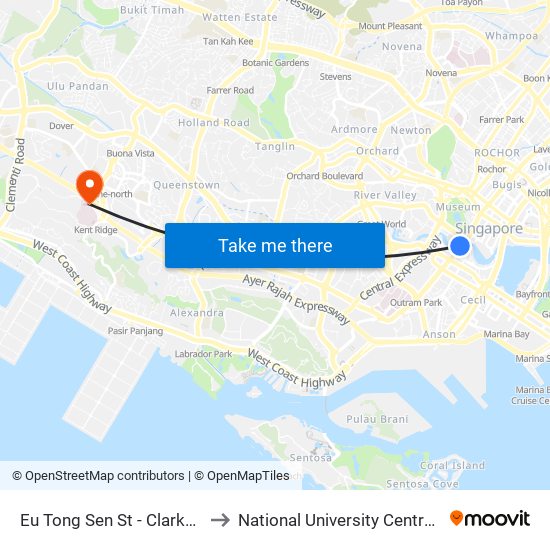 Eu Tong Sen St - Clarke Quay Stn Exit E (04222) to National University Centre For Oral Health, Singapore map