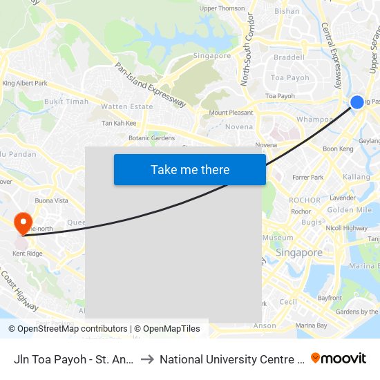 Jln Toa Payoh - St. Andrew's Village (60081) to National University Centre For Oral Health, Singapore map