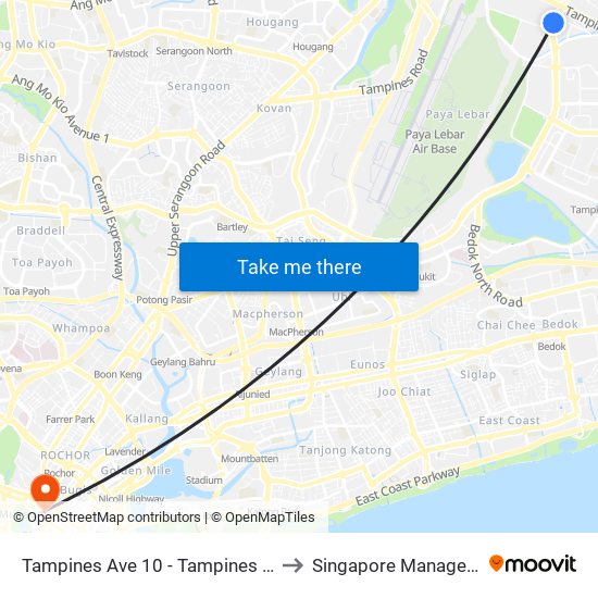 Tampines Ave 10 - Tampines Wafer Fab Pk (75351) to Singapore Management University map