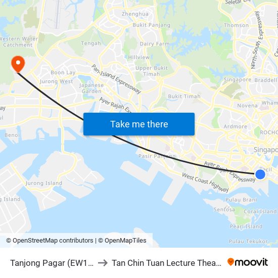 Tanjong Pagar (EW15) to Tan Chin Tuan Lecture Theatre map