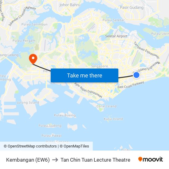 Kembangan (EW6) to Tan Chin Tuan Lecture Theatre map