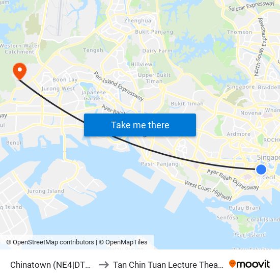 Chinatown (NE4|DT19) to Tan Chin Tuan Lecture Theatre map