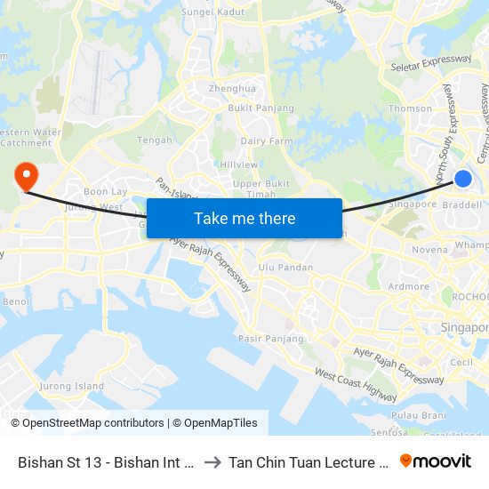 Bishan St 13 - Bishan Int (53009) to Tan Chin Tuan Lecture Theatre map