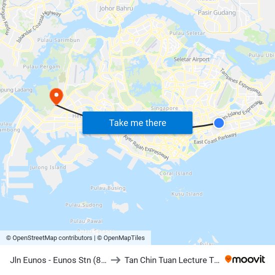 Jln Eunos - Eunos Stn (83101) to Tan Chin Tuan Lecture Theatre map