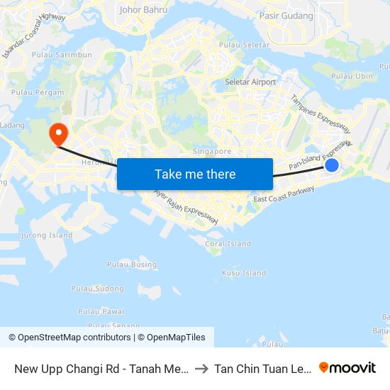 New Upp Changi Rd - Tanah Merah Stn Exit A (85099) to Tan Chin Tuan Lecture Theatre map