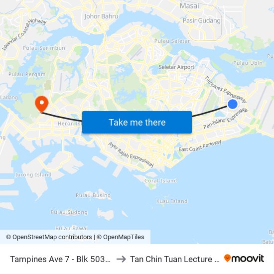 Tampines Ave 7 - Blk 503 (76199) to Tan Chin Tuan Lecture Theatre map