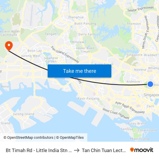 Bt Timah Rd - Little India Stn Exit A (40011) to Tan Chin Tuan Lecture Theatre map