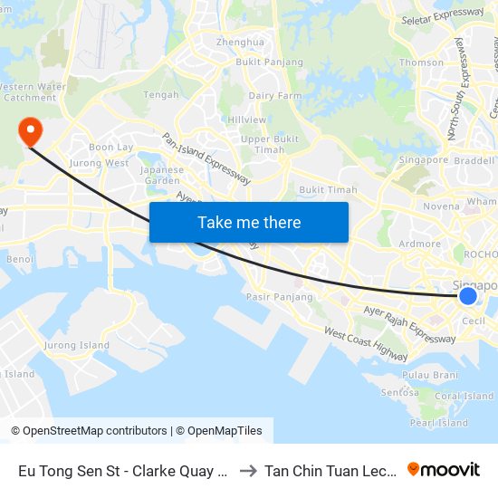 Eu Tong Sen St - Clarke Quay Stn Exit E (04222) to Tan Chin Tuan Lecture Theatre map