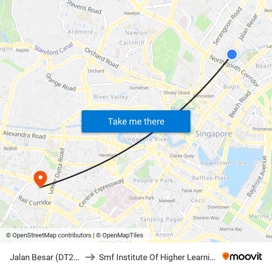 Jalan Besar (DT22) to Smf Institute Of Higher Learning map