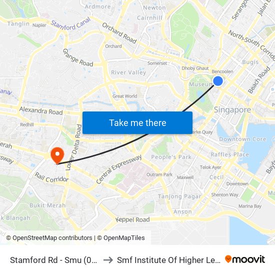 Stamford Rd - Smu (04121) to Smf Institute Of Higher Learning map